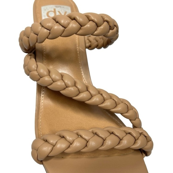 NWOT DV Dolce Vita Pang Slip On Braided Strappy Chunky Heels Sandals Tan Size 9 - Picture 7 of 16
